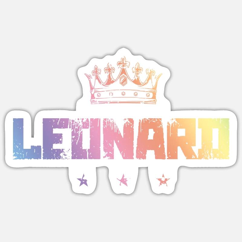Leonard - Sticker Größe S (10 x 10 cm) - Mattweiß