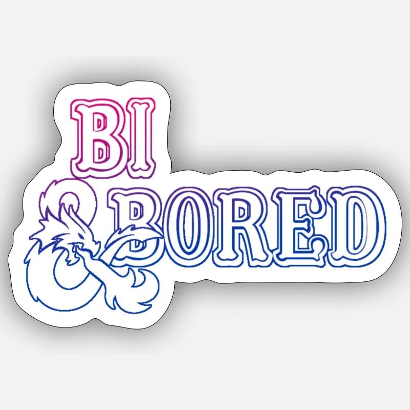 Bi & Bored - Sticker size S (10 x 10 cm) - white matte