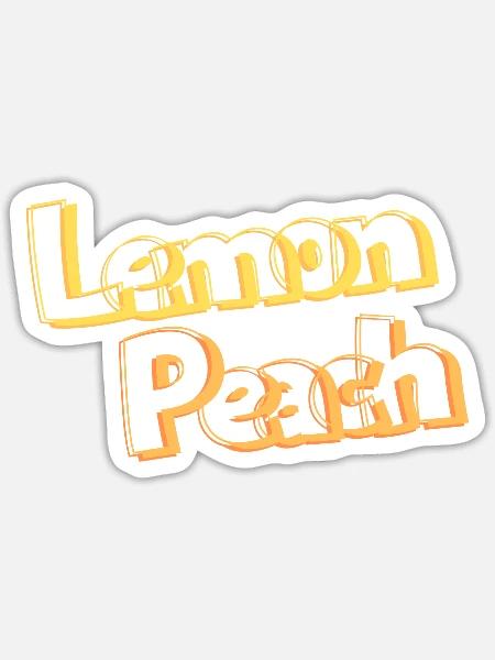 Lemon Peach - Sticker Größe S (10 x 10 cm) - Mattweiß