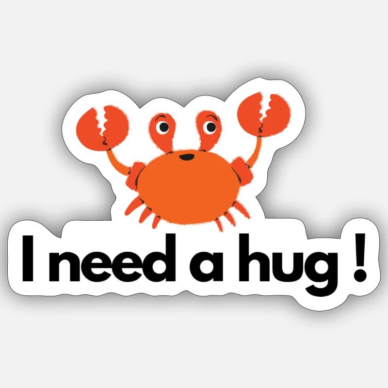 I beed a hug - Sticker Größe S (10 x 10 cm) - Mattweiß
