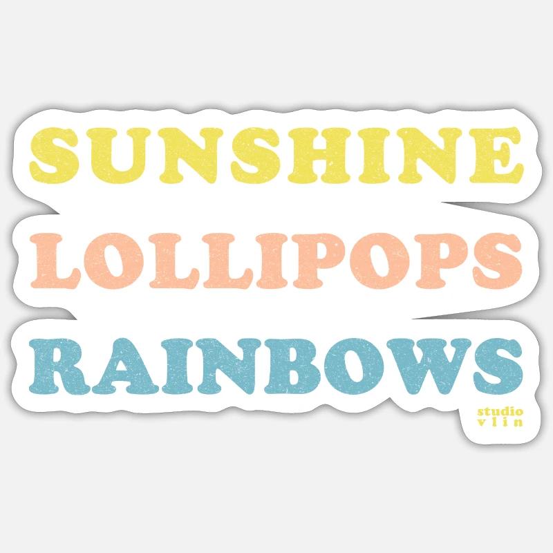 Sonnenschein Lutscher Regenbogen - Sticker Größe S (10 x 10 cm) - Mattweiß