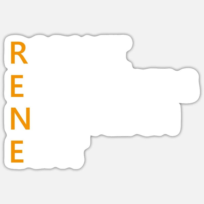 Rene Name Geschenk - Sticker Größe S (10 x 10 cm) - Mattweiß