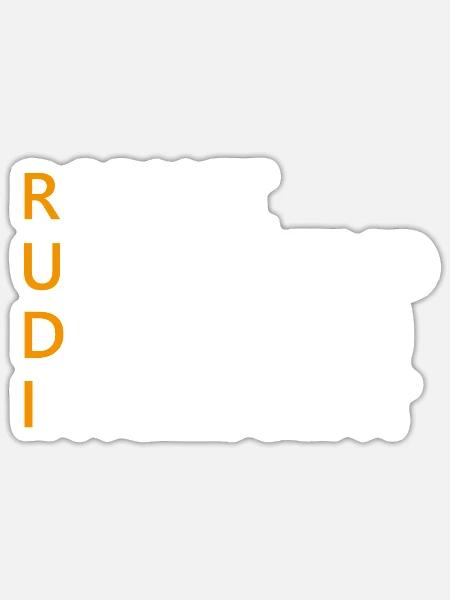 Rudi Name Geschenk - Sticker Größe S (10 x 10 cm) - Mattweiß