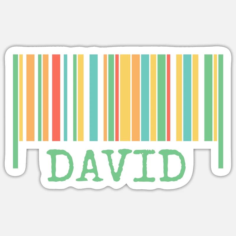 Strichcode David - Sticker Größe S (10 x 10 cm) - Mattweiß