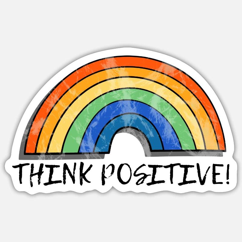 Think Poitive - Sticker Größe S (10 x 10 cm) - Mattweiß