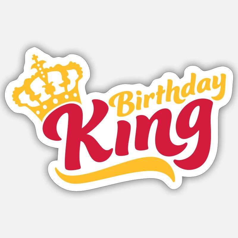 Dire Anniversaire King Crown - Sticker taille S (10 x 10 cm) - blanc mat