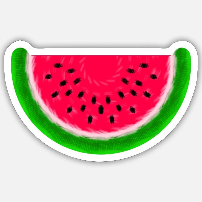 Wassermelone - Sticker Größe S (10 x 10 cm) - Mattweiß