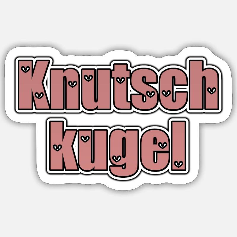 Knutschkugel - Sticker Größe S (10 x 10 cm) - Mattweiß
