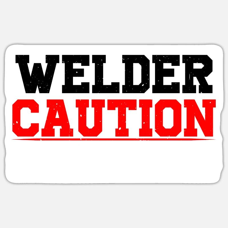 Welder, Flying Tools and Offensive Language 4 - Sticker size S (10 x 10 cm) - white matte