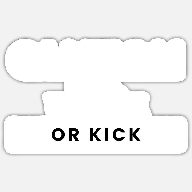 Kupplung oder Kick - Sticker Größe S (10 x 10 cm) - Mattweiß