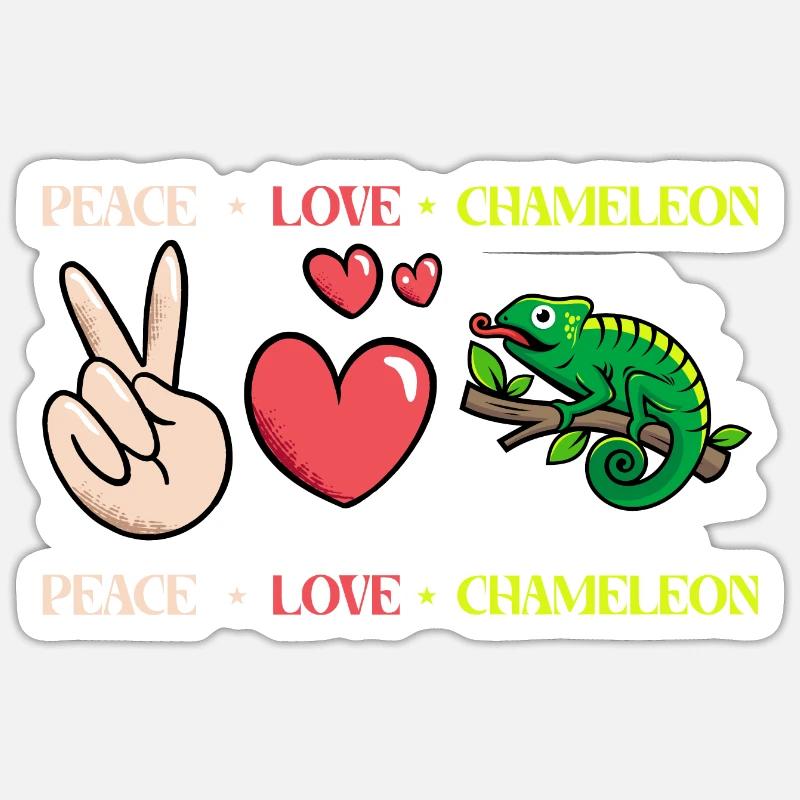 Chamäleon - Sticker Größe S (10 x 10 cm) - Mattweiß
