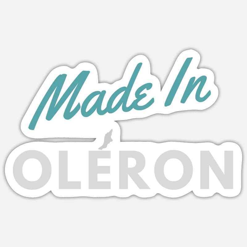 Made in Oléron - Sticker taille S (10 x 10 cm) - blanc mat