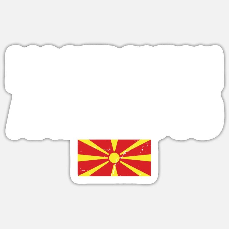 Macedonian And Proud Mazedonisch Mazedonier - Sticker Größe S (10 x 10 cm) - Mattweiß