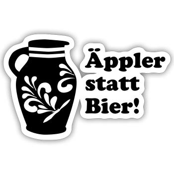 Bembel "Äppler statt Bier" #Frankfurt #069 #Bembel - Sticker Größe S (10 x 10 cm) - Mattweiß - Vorne