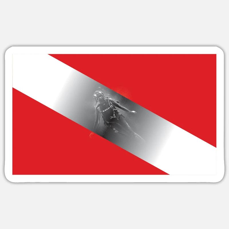 Diving Flagg Sticker size S (10 x 10 cm)