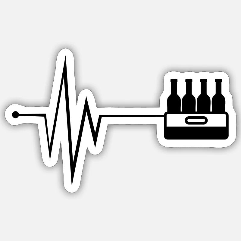 Bierflasche Kiste puls - Sticker Größe S (10 x 10 cm) - Mattweiß