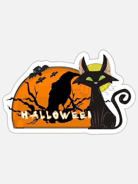 Halloween -Tierwelt - Sticker Größe S (10 x 10 cm) - Mattweiß