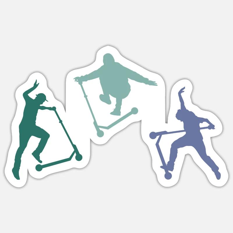 scooter roller e-scooter stuntscooter skatepark - Sticker size S (10 x 10 cm) - white matte