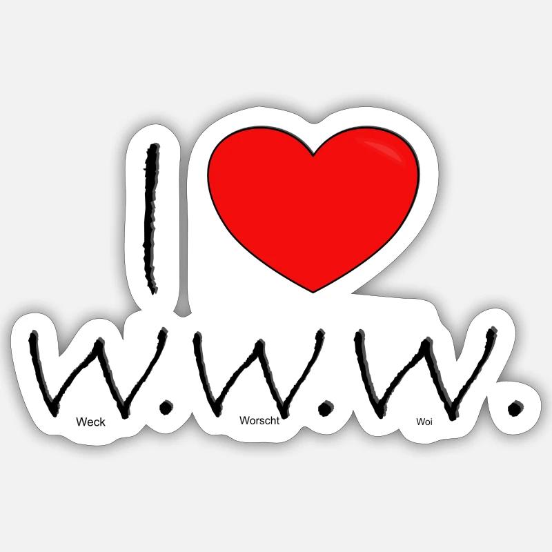 www - Sticker Größe S (10 x 10 cm) - Mattweiß