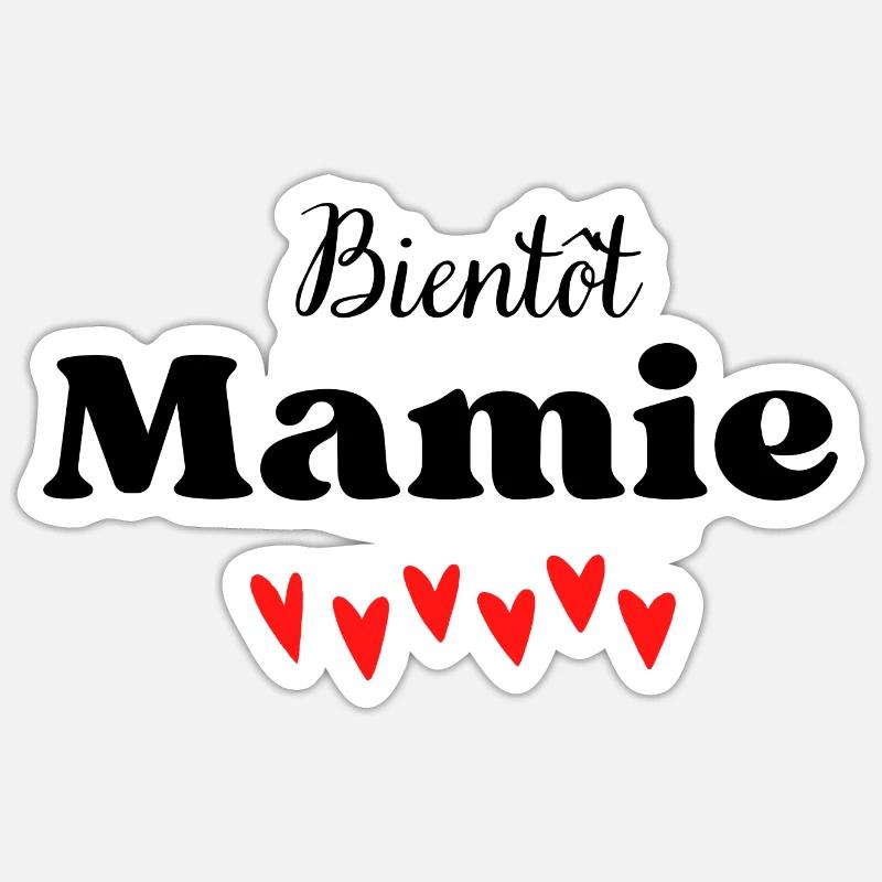 Bientôt mamie - Sticker taille S (10 x 10 cm) - blanc mat