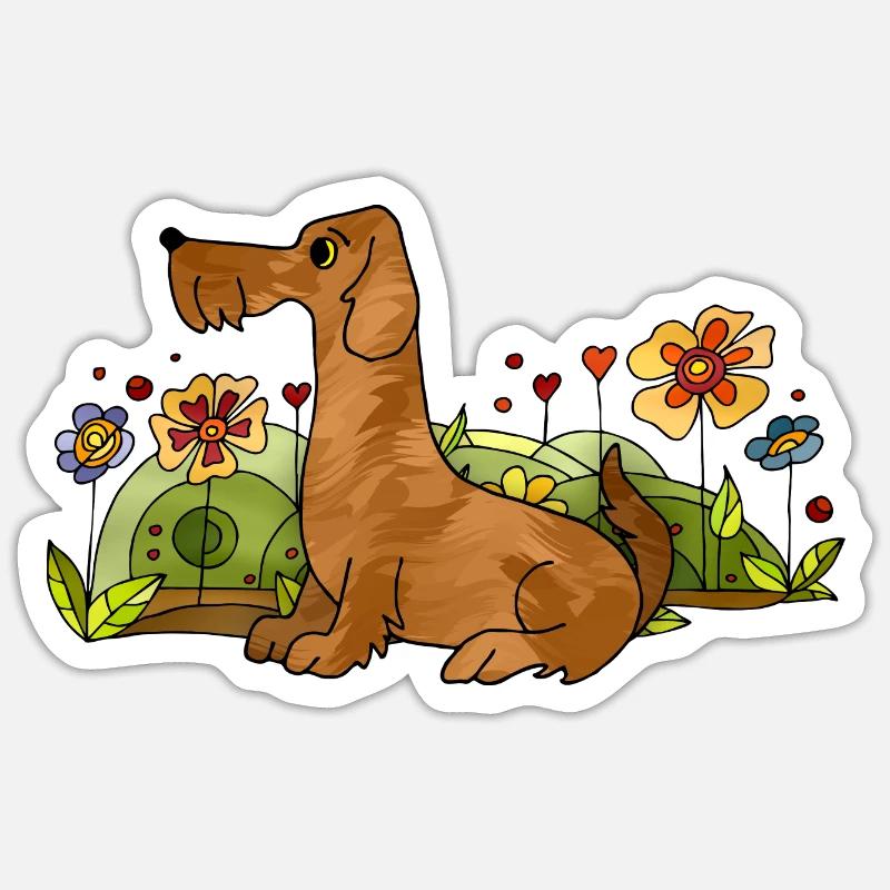 Hund - Sticker Größe S (10 x 10 cm) - Mattweiß