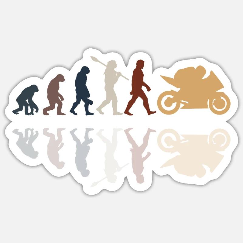 Motorcycle Evolution Vintage Shadow Biker Sticker Größe S (10 x 10 cm)
