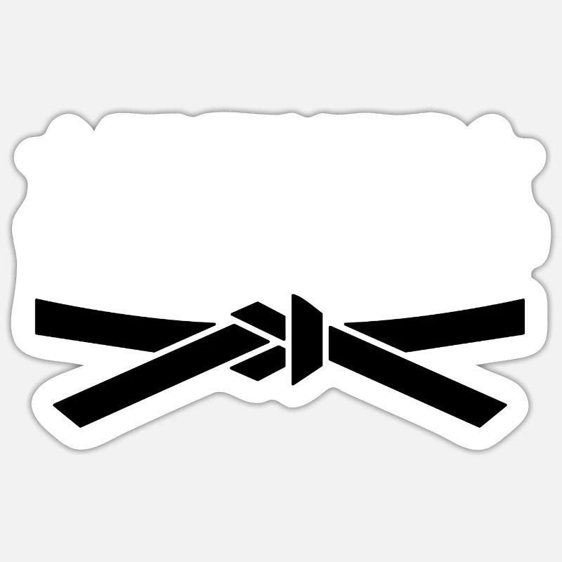 Karate Black Belt Gi Uniform Sticker Größe S (10 x 10 cm)