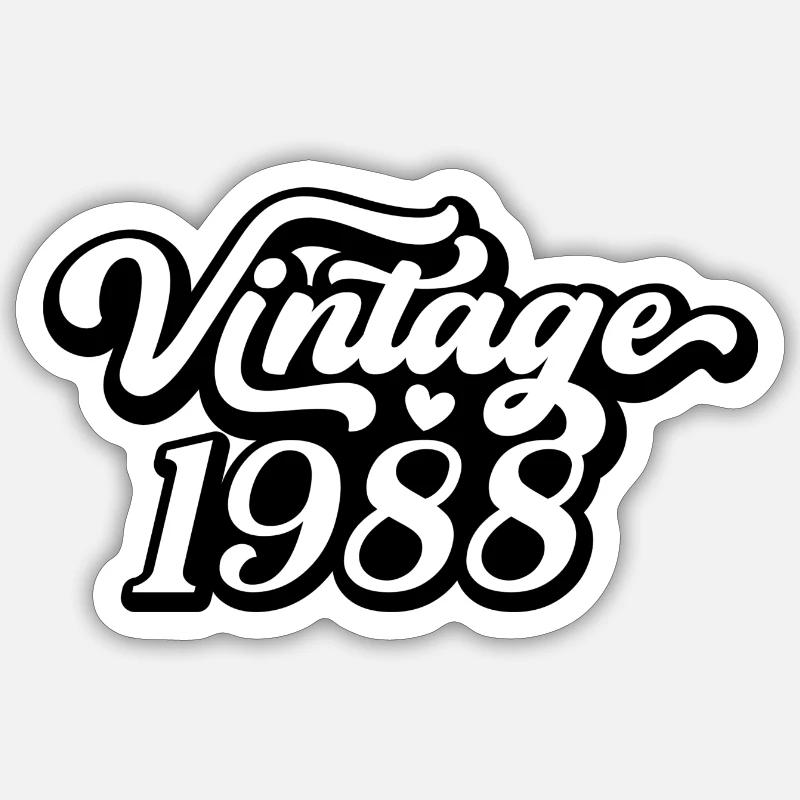 millésime 1988 - Sticker taille S (10 x 10 cm) - blanc mat
