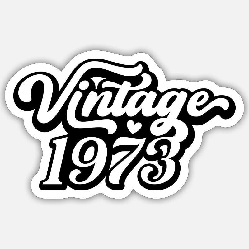 millésime 1973 - Sticker taille S (10 x 10 cm) - blanc mat