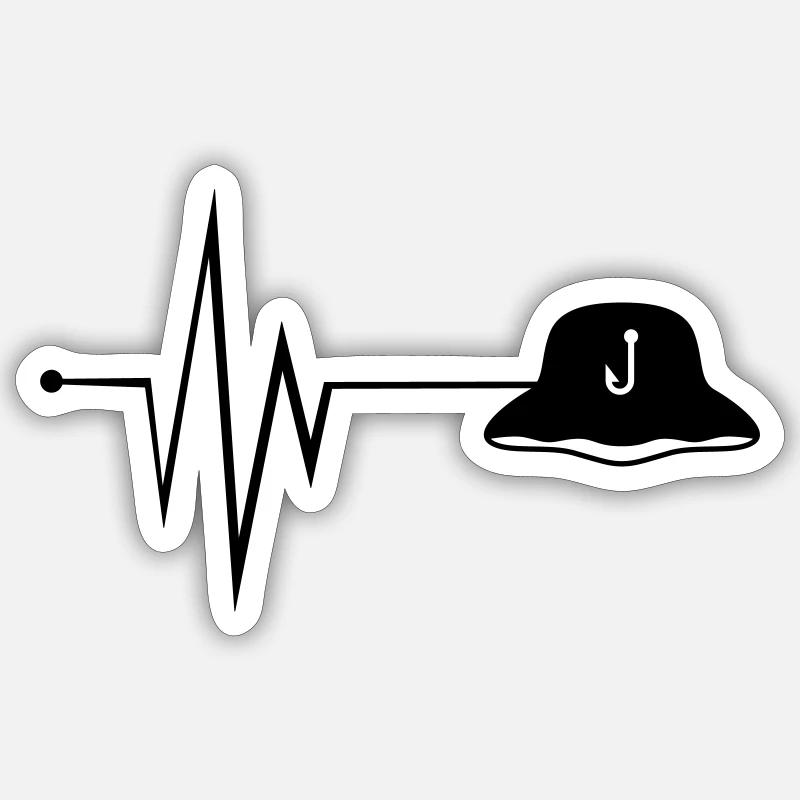 Fishing Hat Icon Pulse Sticker size S (10 x 10 cm)