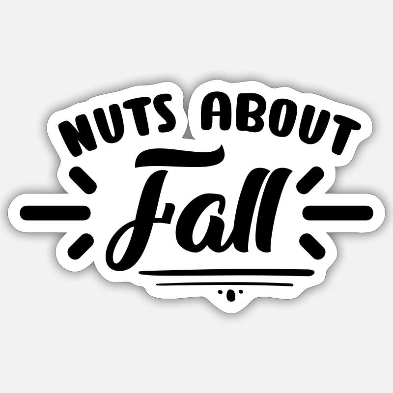 Nuts About Fall - Sticker size S (10 x 10 cm) - white matte