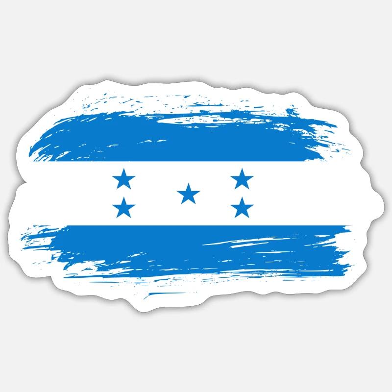 Drapeau du Honduras - Sticker taille S (10 x 10 cm) - blanc mat