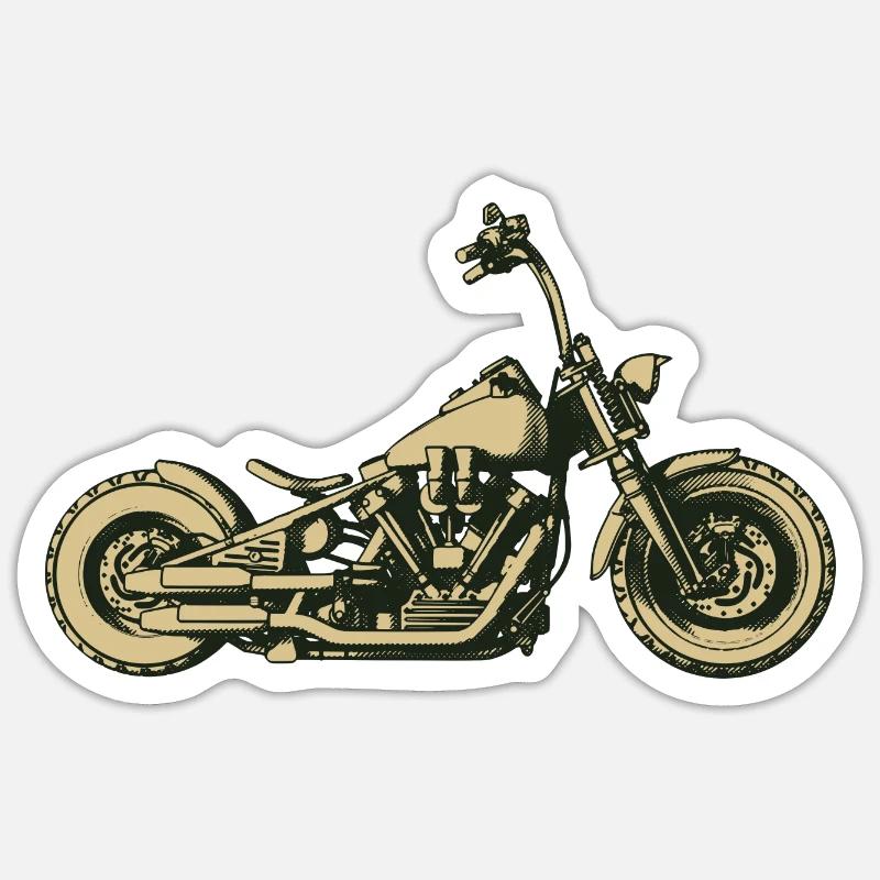 Motorcycle - Sticker size S (10 x 10 cm) - white matte