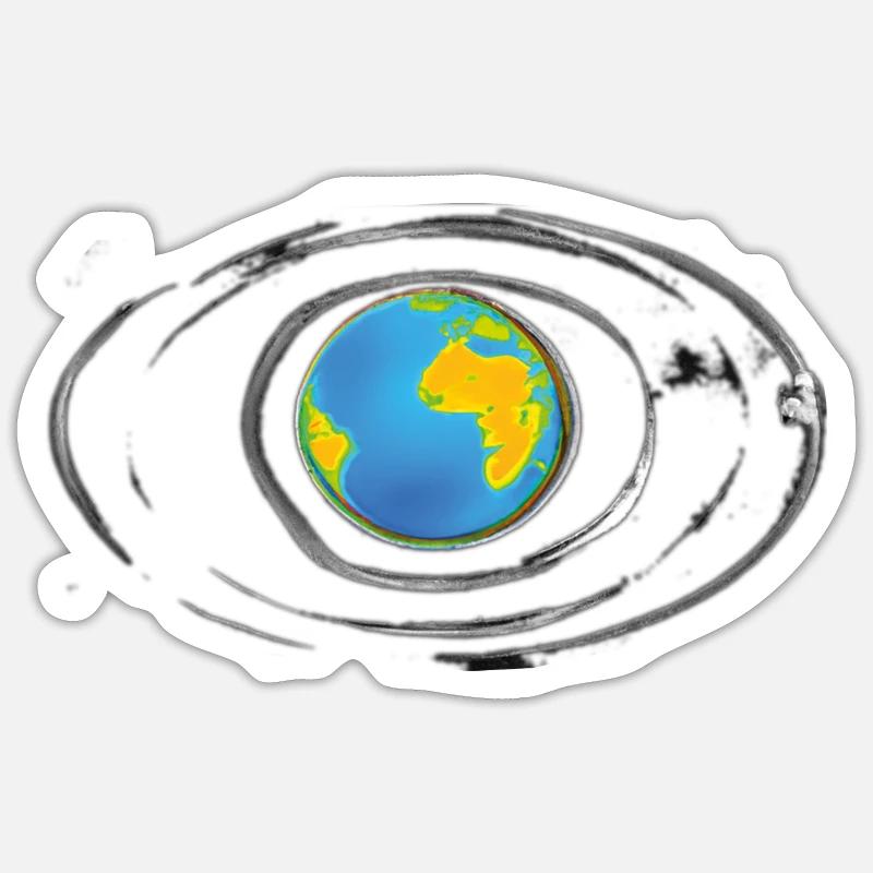 AI created Dasing "the Earth in the Solar System" Sticker size S (10 x 10 cm)