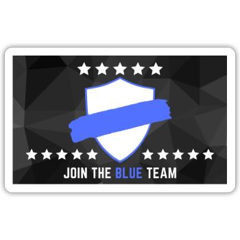 JOIN THE BLUE TEAM - Sticker Größe S (10 x 10 cm) - Mattweiß - Vorne