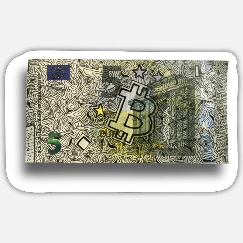 5 Bitcoin - Sticker size S (10 x 10 cm) - white matte