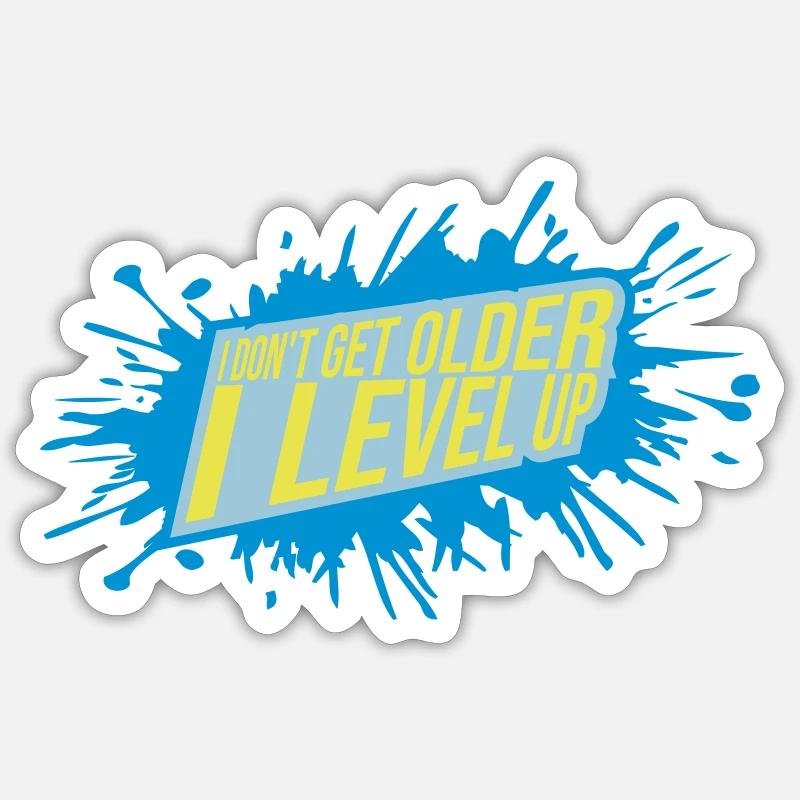 get older level up - Sticker size S (10 x 10 cm) - white matte