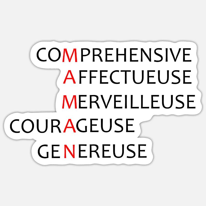 scrabble mots croisés maman - Sticker taille S (10 x 10 cm) - blanc mat