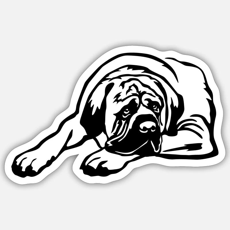 Deutsch Mastiff - Sticker taille S (10 x 10 cm) - blanc mat
