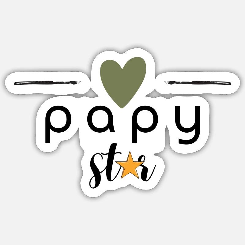 Opa Stern - Sticker Größe S (10 x 10 cm) - Mattweiß
