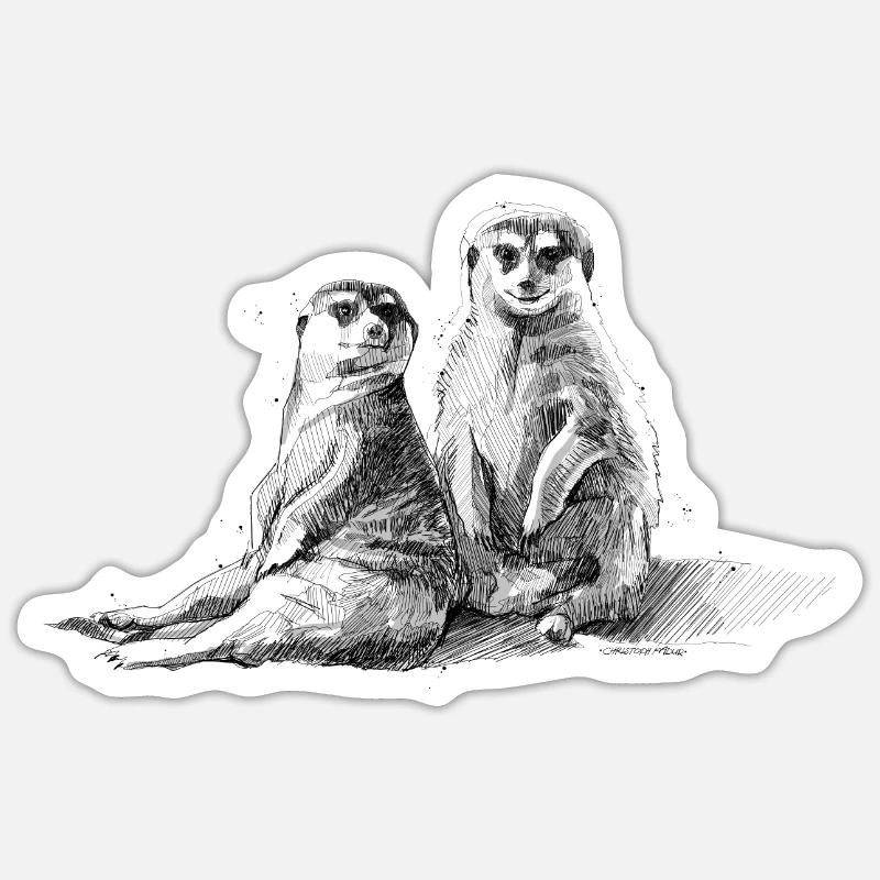 Erdmännchen Spread Sticker Größe S (10 x 10 cm)