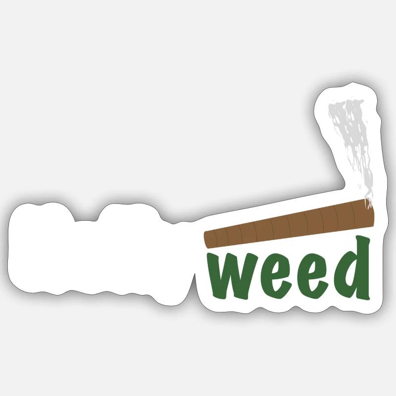 HollyWeed white - Sticker Größe S (10 x 10 cm) - Mattweiß