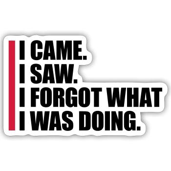 I came saw forget - Sticker size S (10 x 10 cm) - white matte - Front