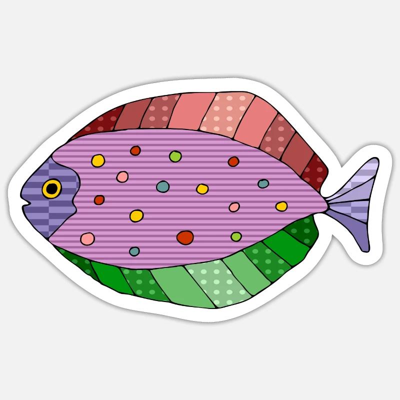 Poisson - Sticker taille S (10 x 10 cm) - blanc mat