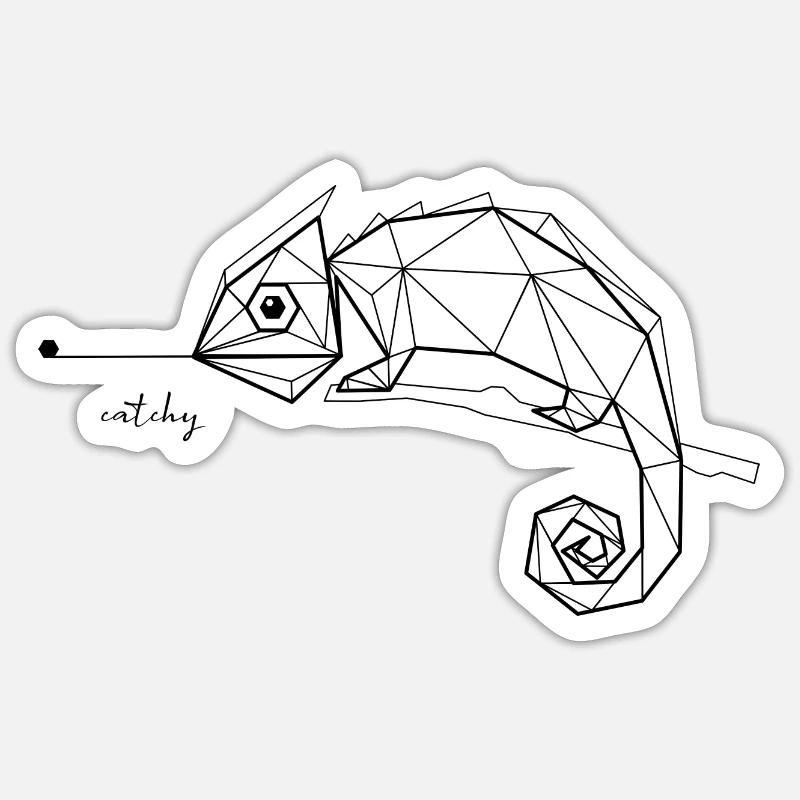 Chameleon Line Art - Sticker size S (10 x 10 cm) - white matte