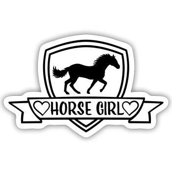 Citation de fille de cheval disant - Sticker taille S (10 x 10 cm) - blanc mat - Devant
