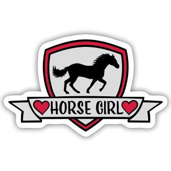 Conception de citation de fille de cheval - Sticker taille S (10 x 10 cm) - blanc mat - Devant