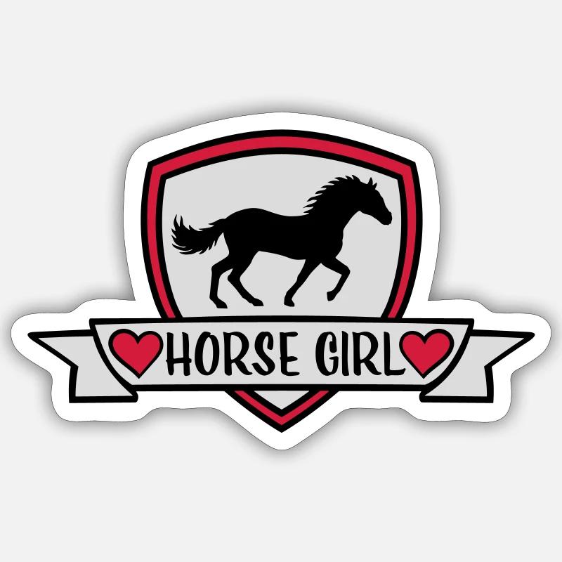 Conception de citation de fille de cheval Sticker taille S (10 x 10 cm)