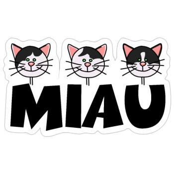 Katzen1 1 - Sticker Größe S (10 x 10 cm) - Mattweiß - Vorne