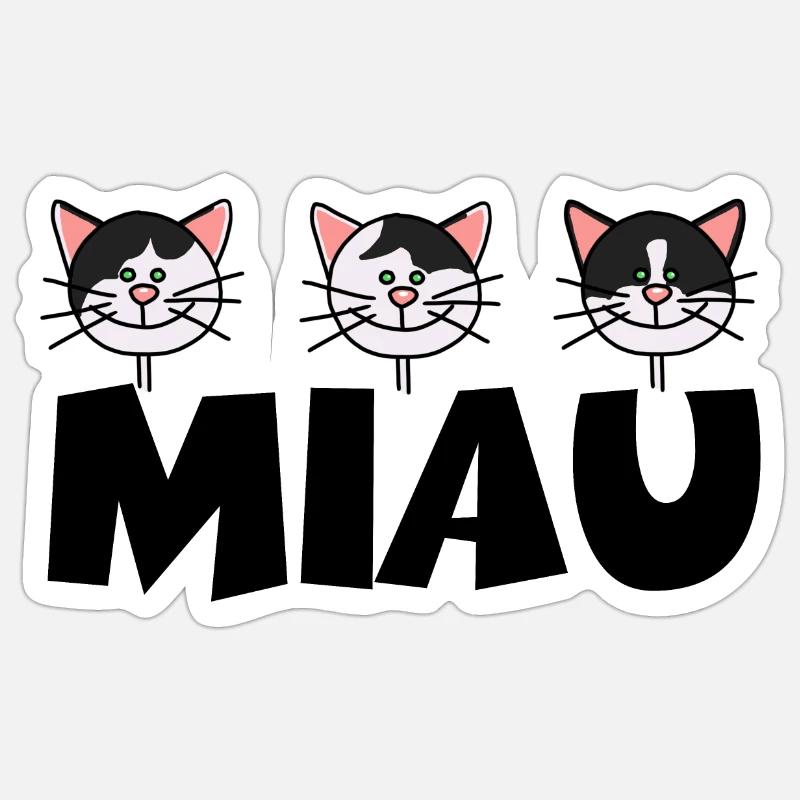 Katzen1 1 - Sticker Größe S (10 x 10 cm) - Mattweiß